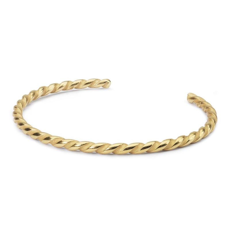 BRANSOLETA Trollbeads,Twisted Gold Plated Bangle M